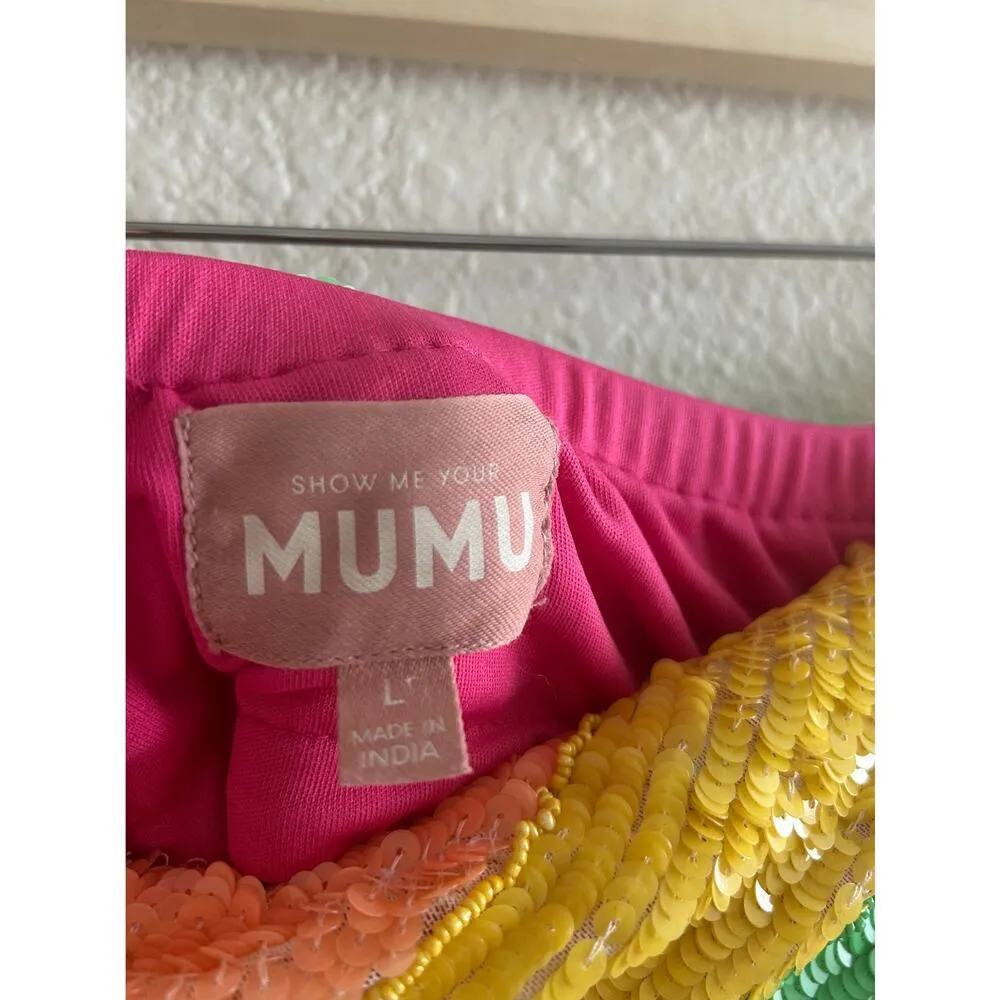 Show Me Your Mumu On My Way Dress Miami Beach Beaded Sequins L - Image 7