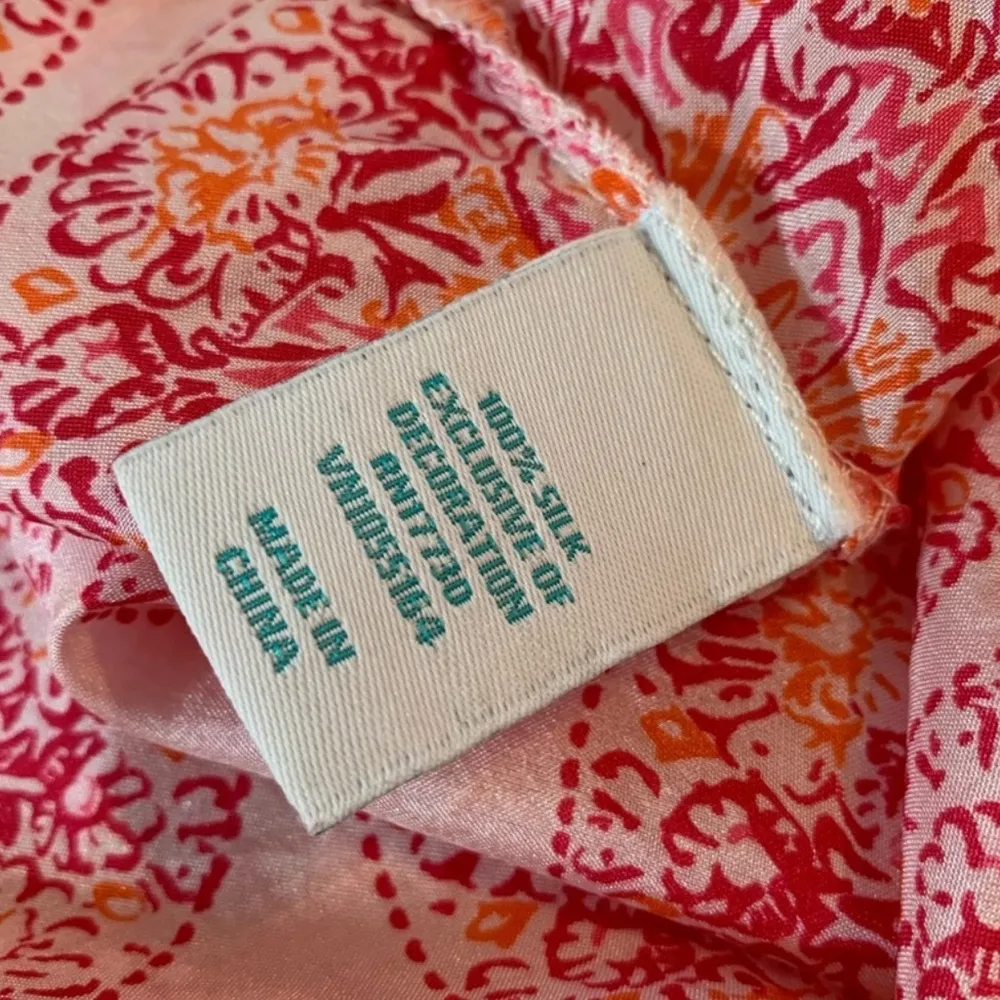 Calypso St Barth Silk Crocheted Neckline Target Printed Popover Top Womens XS - Image 7