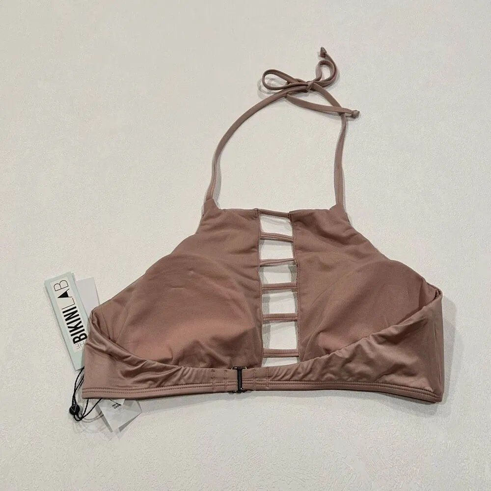 Bikini Lab Mauve High Neck Bikini Top | Strappy Front | NWT | Size L - Image 2