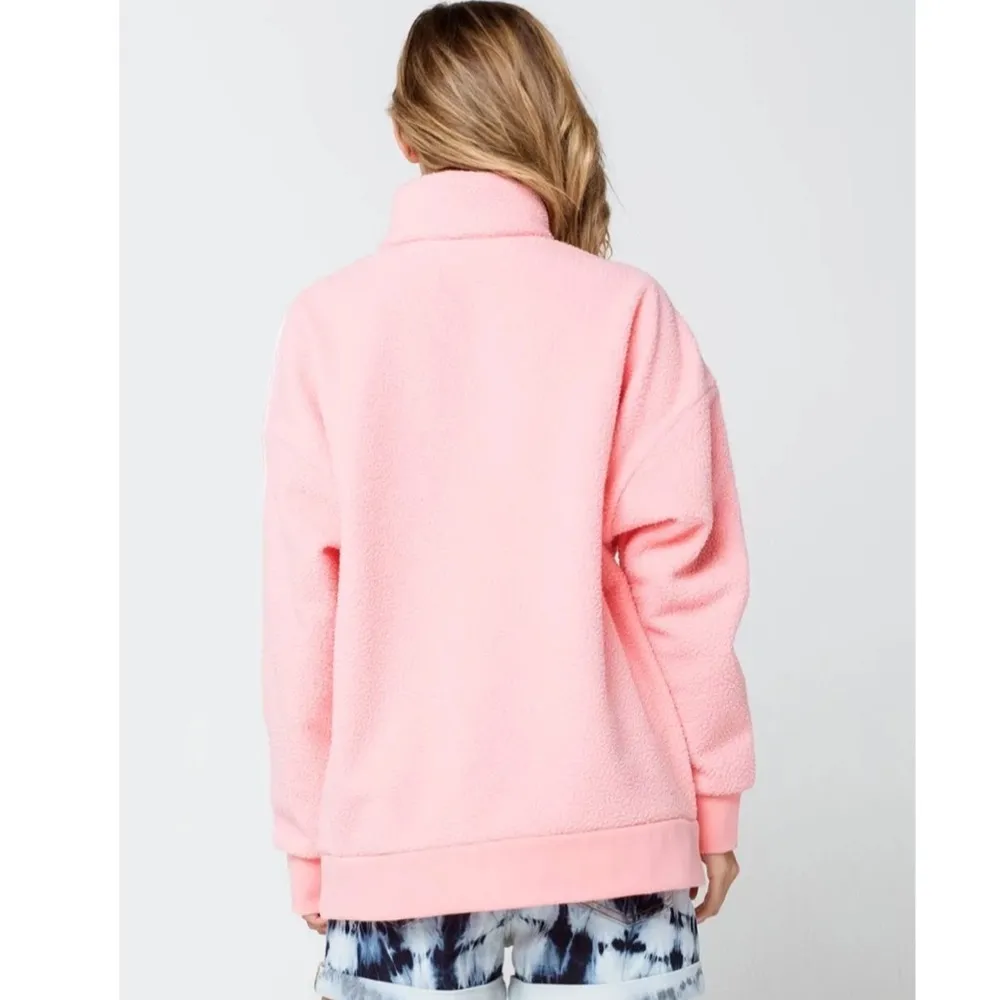 NWT Adidas Originals Half Zip Sweatshirt Polar Fleece Glow Pink GK7169 XS - Image 5