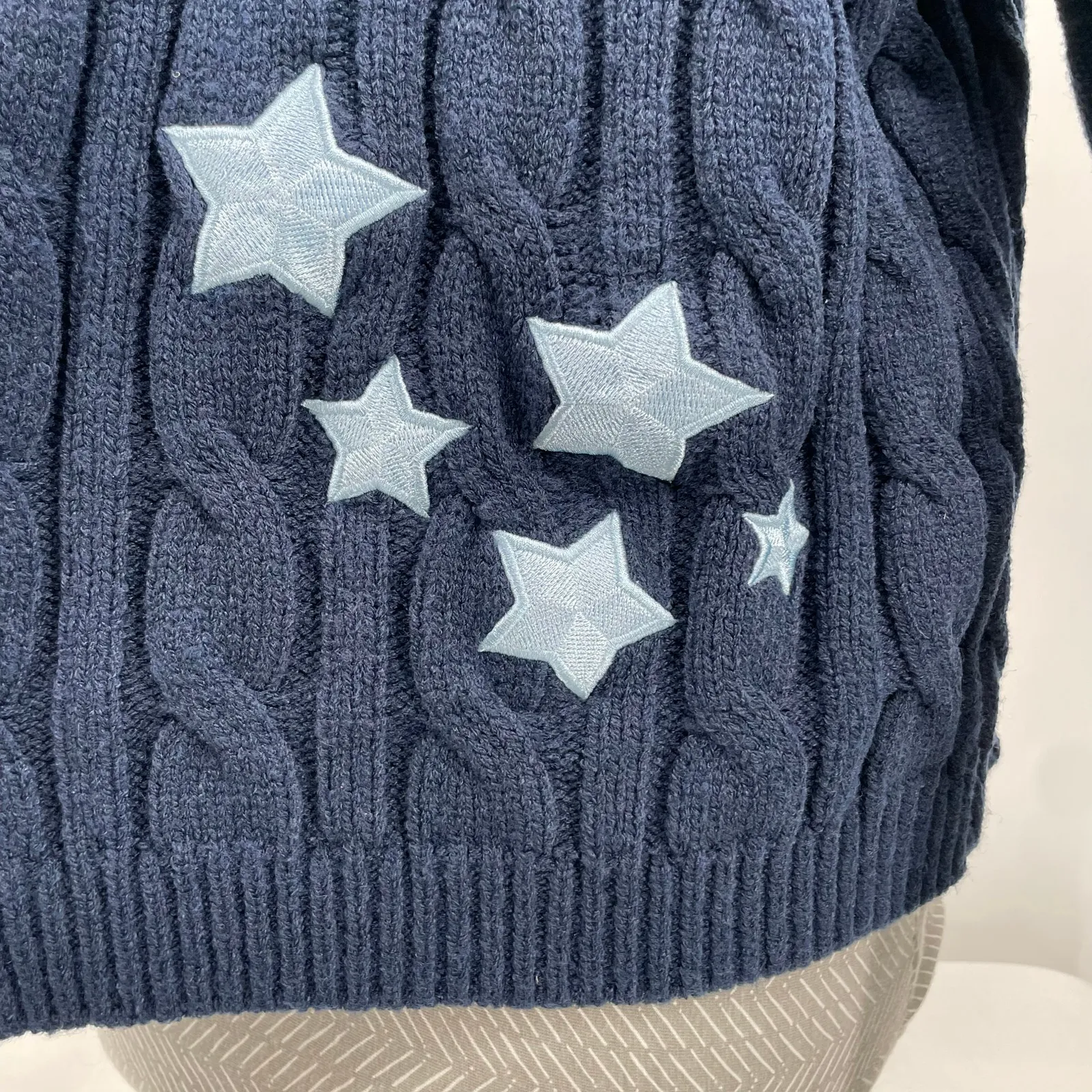 Taylor Swift Cardigan Midnights Album Navy Blue Stars Cozy Sweater Size M / L - Image 4