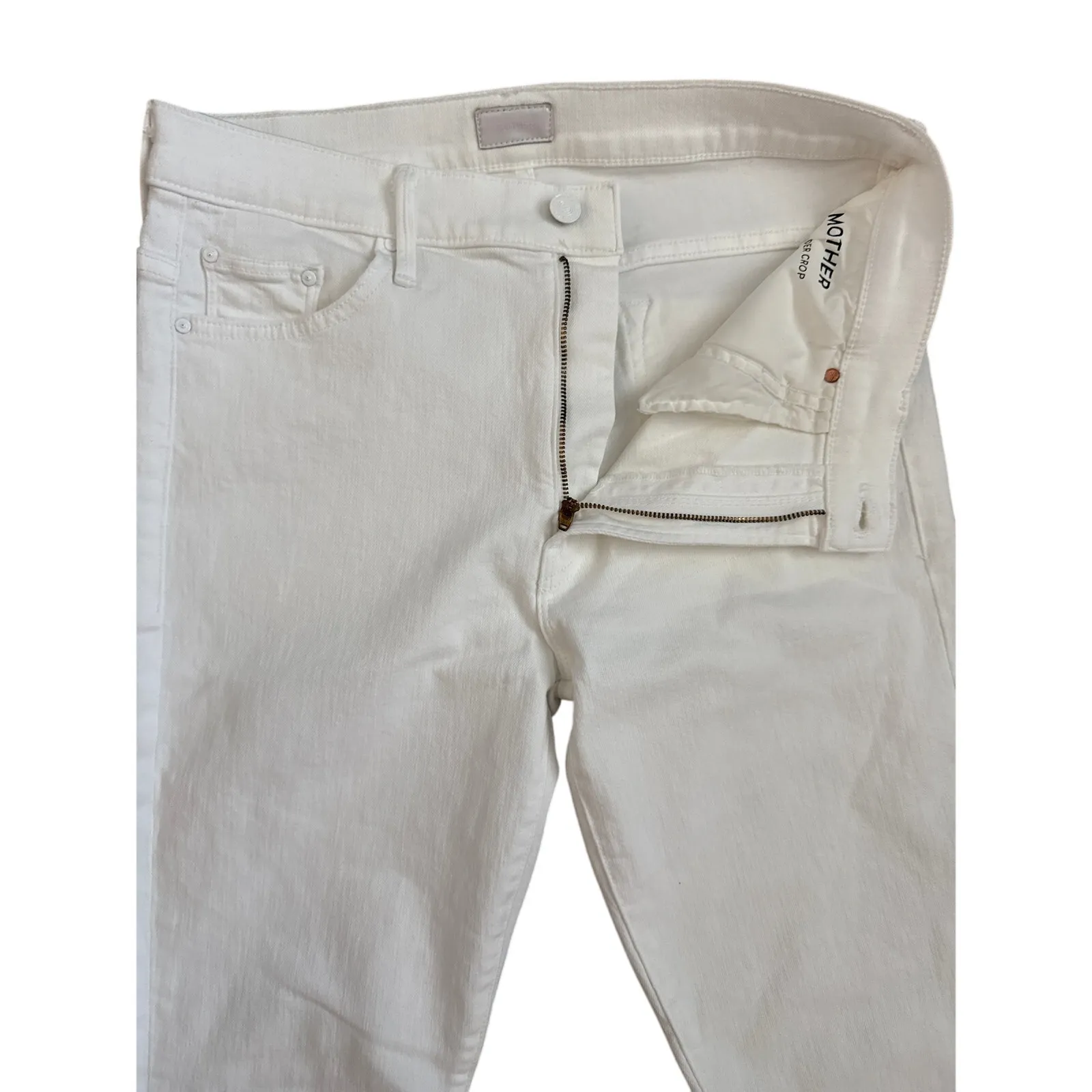 MOTHER The Insider Crop Step Fray in Fairest Of‎ Them All Size 31 White - Image 12