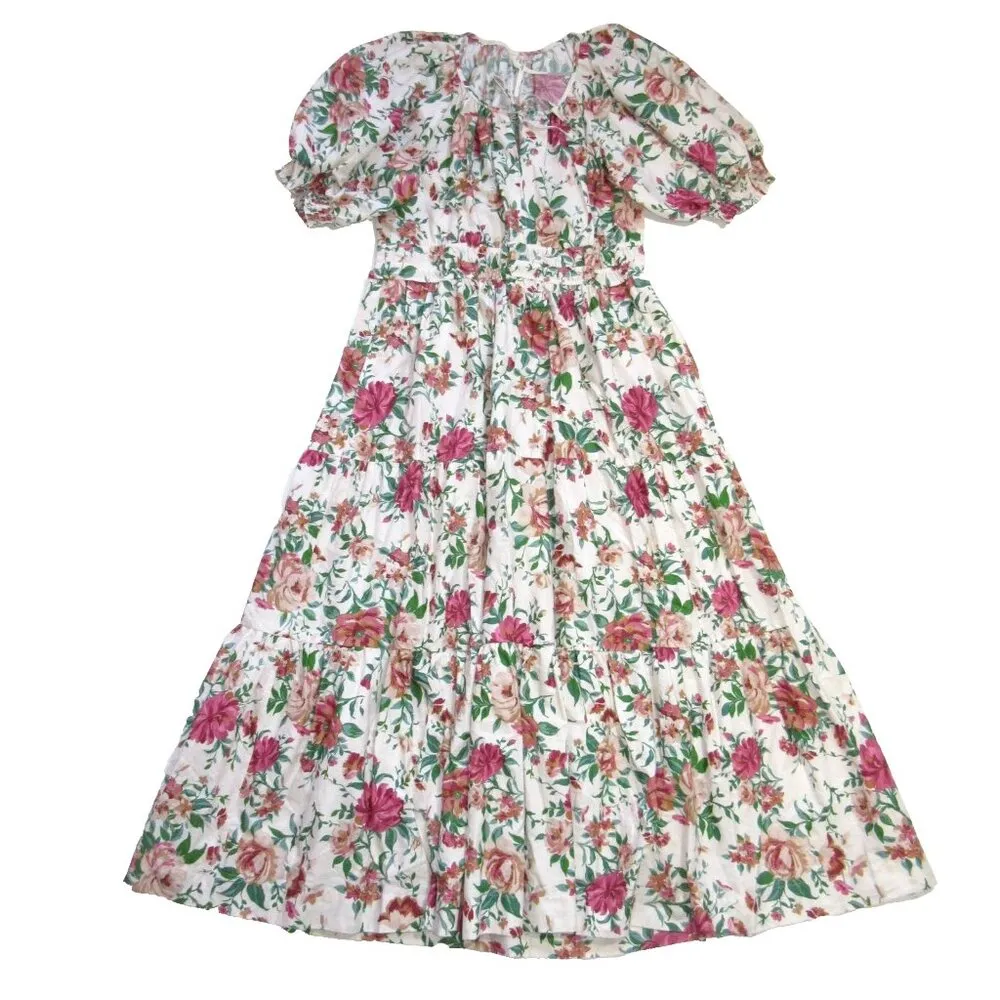NWT by Anthropologie Somerset Maxi in Rose Floral Puff-Sleeve Edition Dress L - Image 4