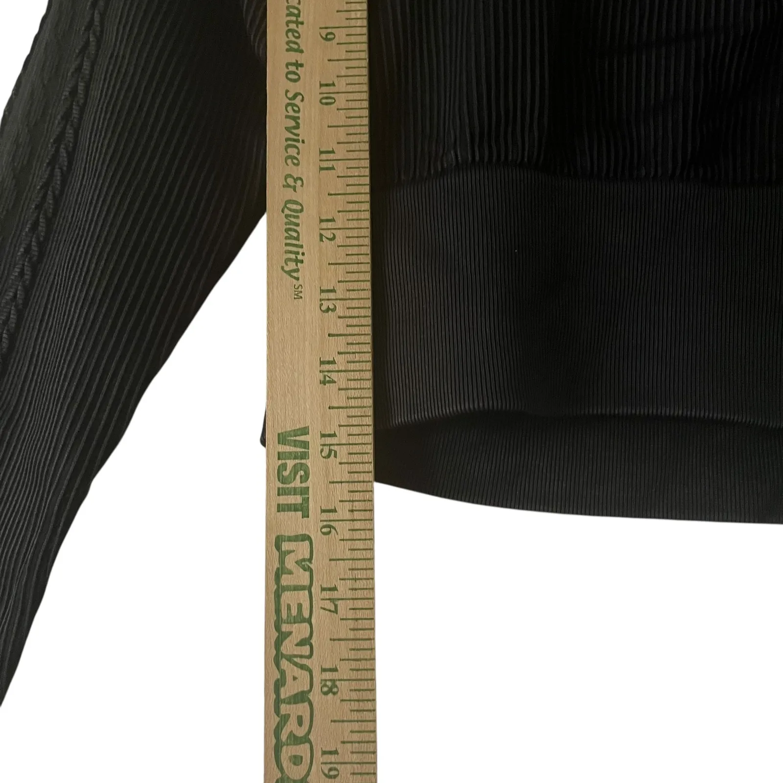 Offline by Aerie Black Gray Ribbed‎ Square Neck Long Sleeve Crop Top L Sporty - Image 6