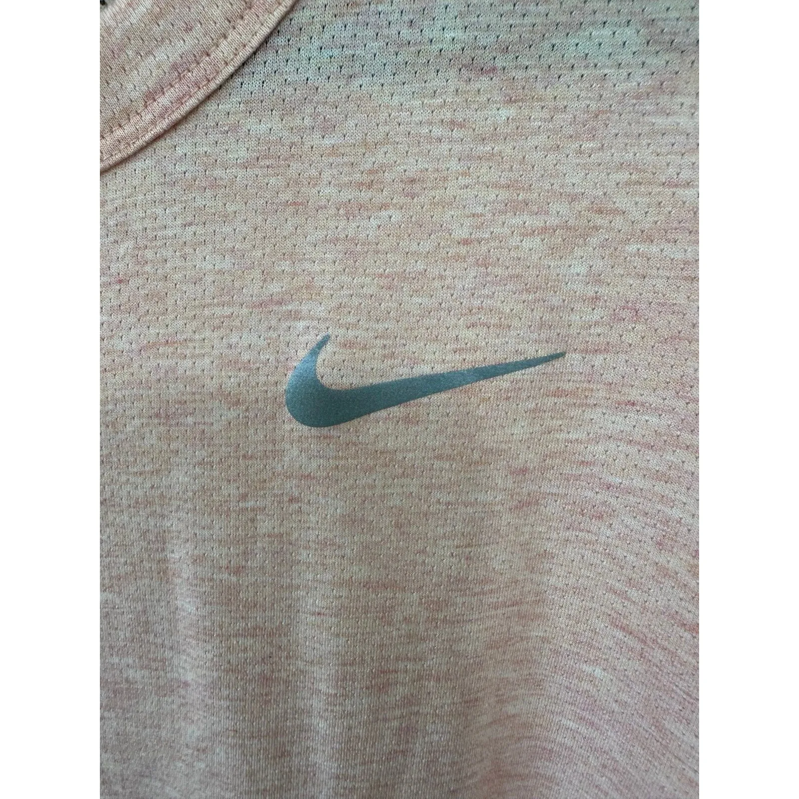 Nike Dri Fit  Peek-A-Boo Back Asymmetrical Side Drawstring Hem Perforated Top M - Image 4