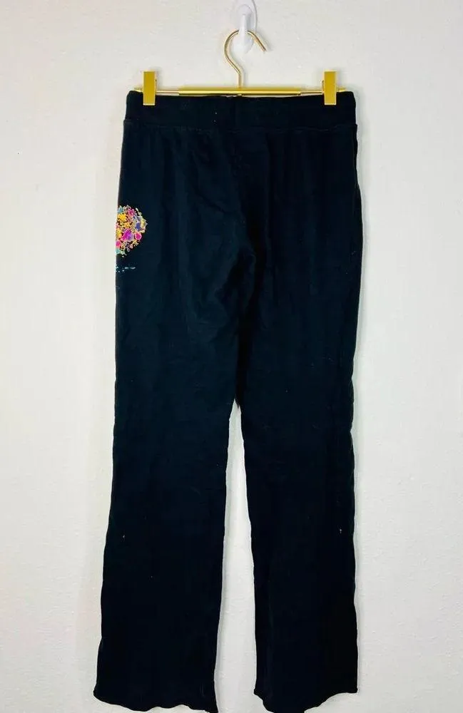 Rue21 Women’s Black Flare Lounge Pants LOVE Colorful Graphic Size Small - Image 7