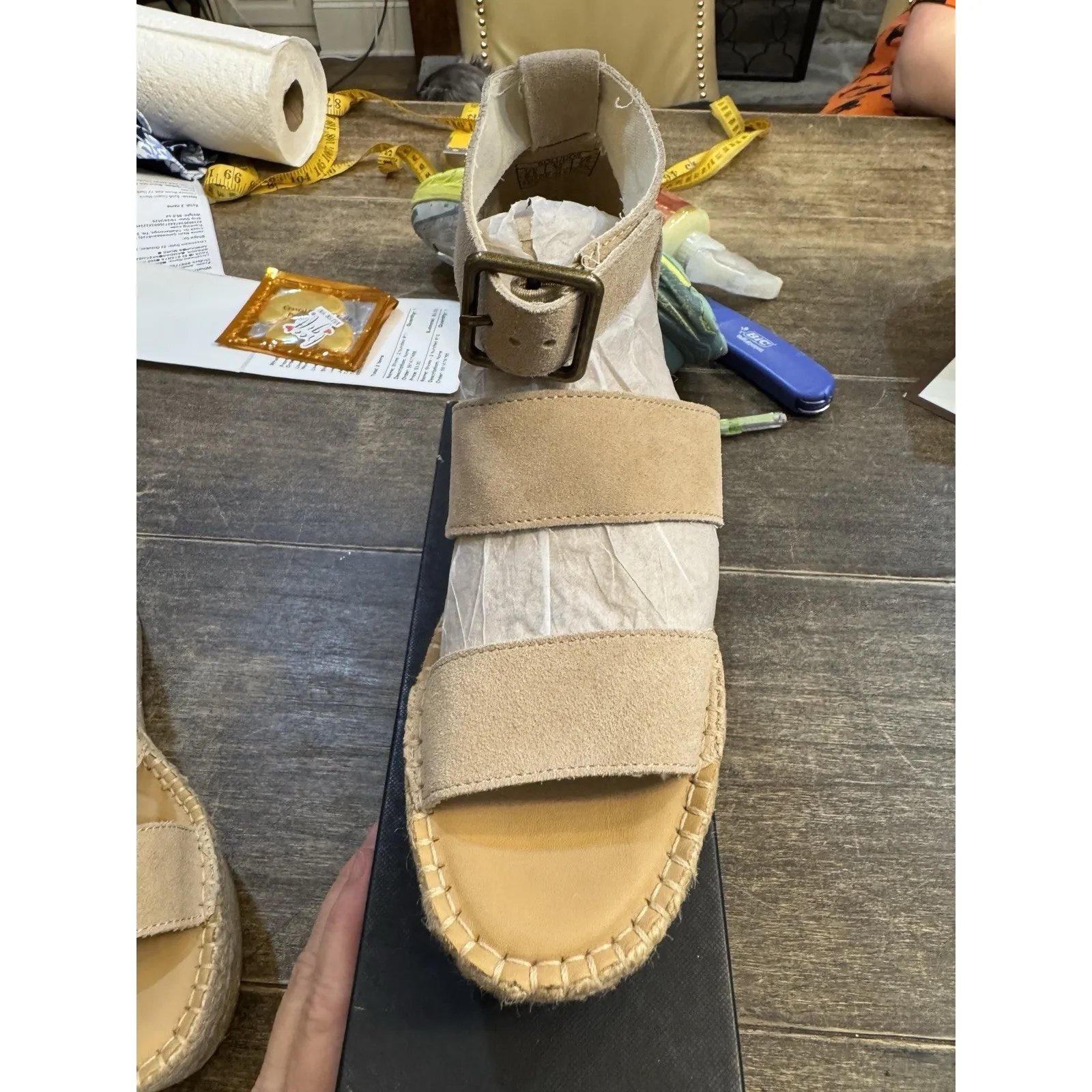 Soludos  palma suede Espadrilles platform sandals size 8.5 Raffia - Image 3