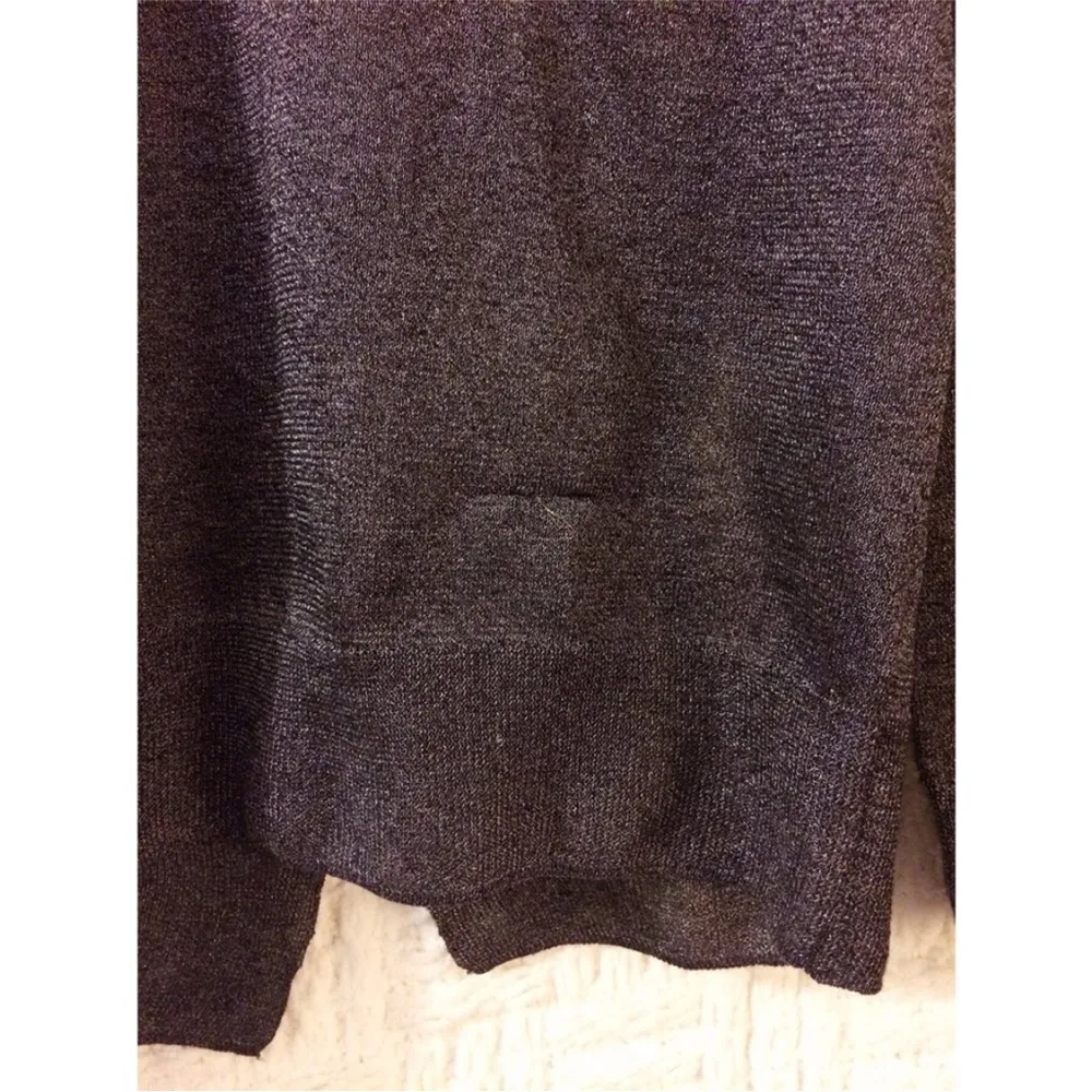 All Saints V-Neck Jumper Flip Back Grey Gray Shimmer Sweater Top 6 Small - Image 7