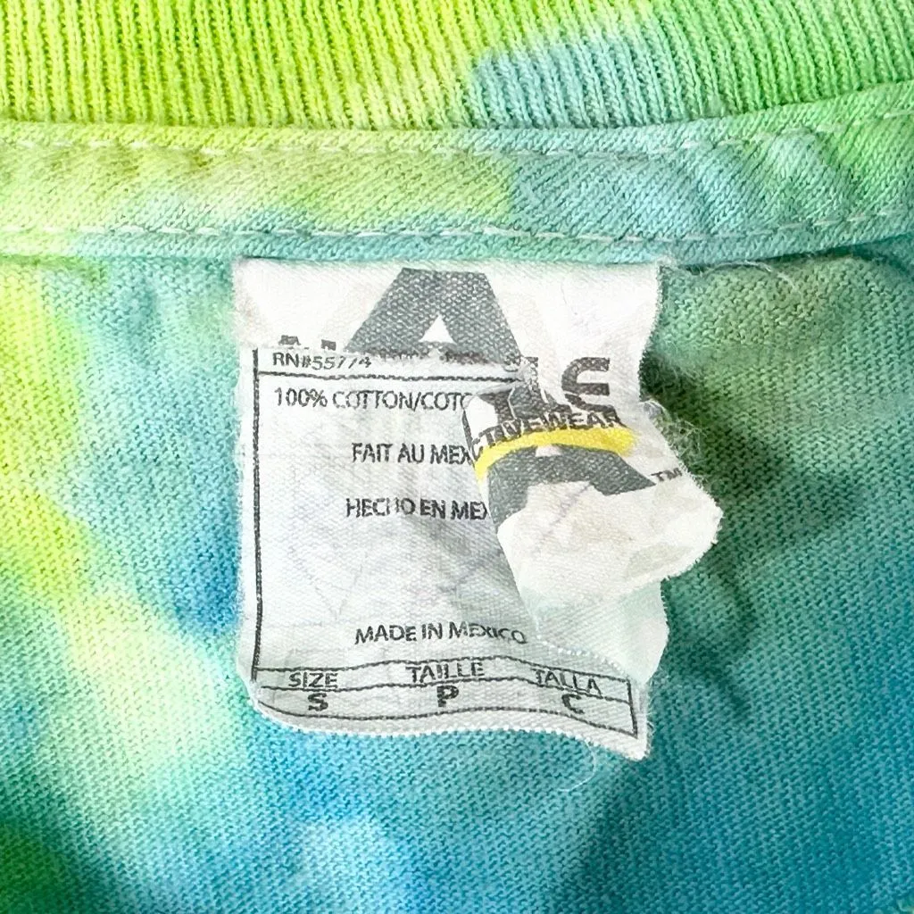 Eminem Small T Shirt Handmade Tie Dye Short Sleeve Green Blue Tee Rapper‎ 1507 - Image 9