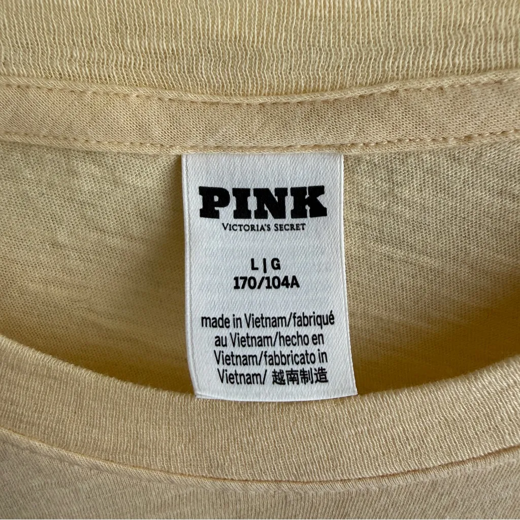 Pink Victoria’s Secret Laguna Beach cropped long sleeve size large - Image 3