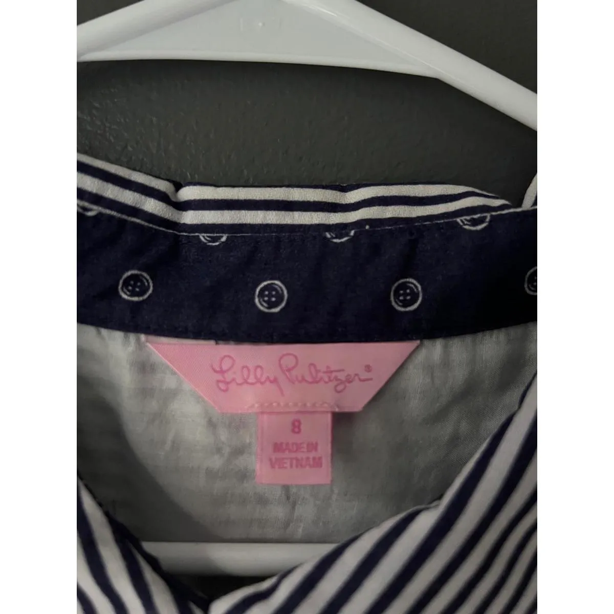 Lilly Pulitzer Size 8 Long Sleeve Striped Shirt Dress with Belt - Image 7