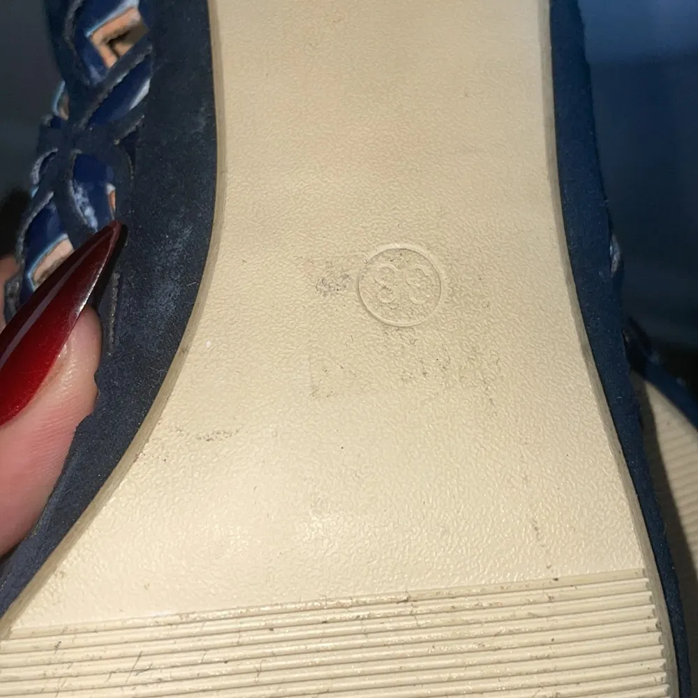 Rosso Brunello Italian Leather Navy Peep - Image 9