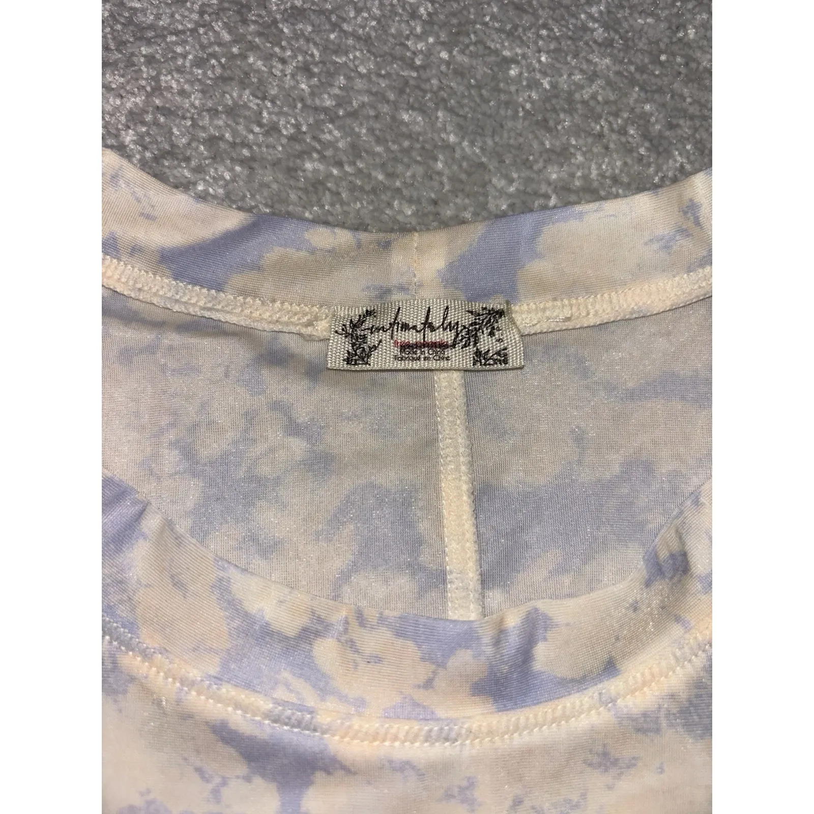 Intimately Free People Walk This Way Printed Sheer Top Small Blue Yellow Floral - Image 4