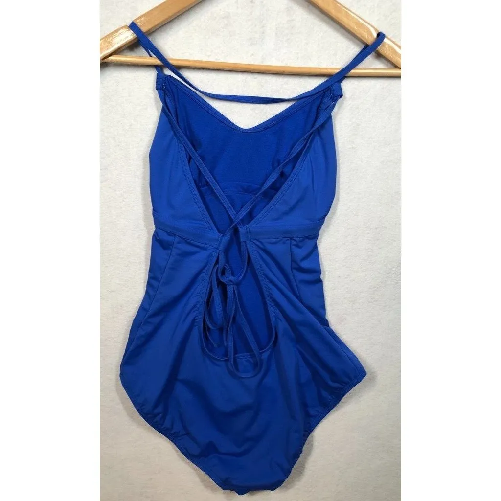 Athleta One Piece Swimsuit 439092 Royal Blue Strappy Athletic Women's Medium M - Image 2