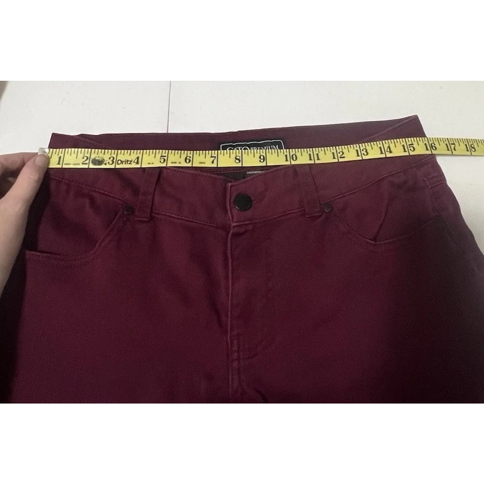 Cato Women's Size 10 premium Maroon Red High Rise Stretch Ankle Jegging EU - Image 3