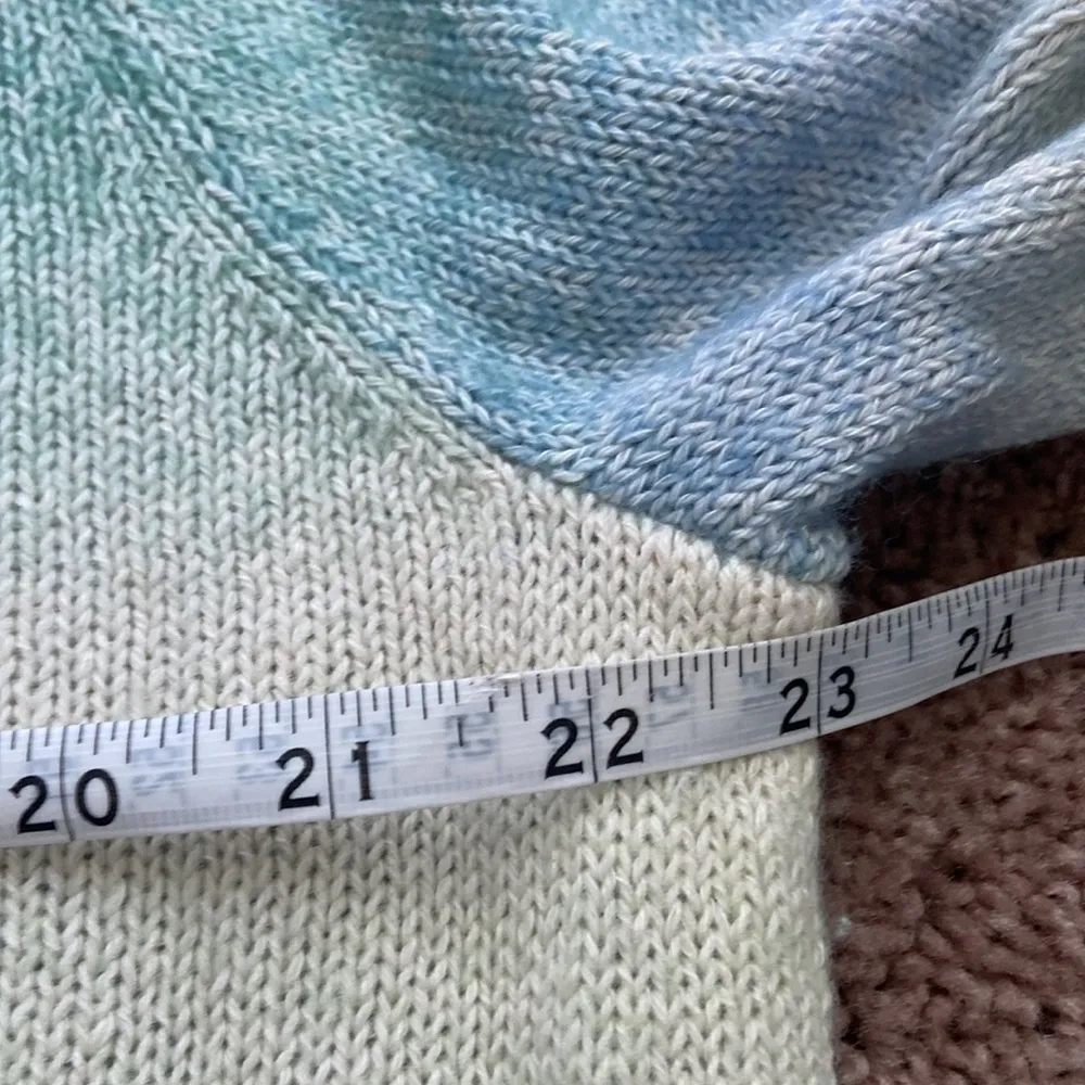 J. Crew Factory Space-dyed crewneck sweater (Sz XL) Blue & Green Ombré Cotton - Image 8