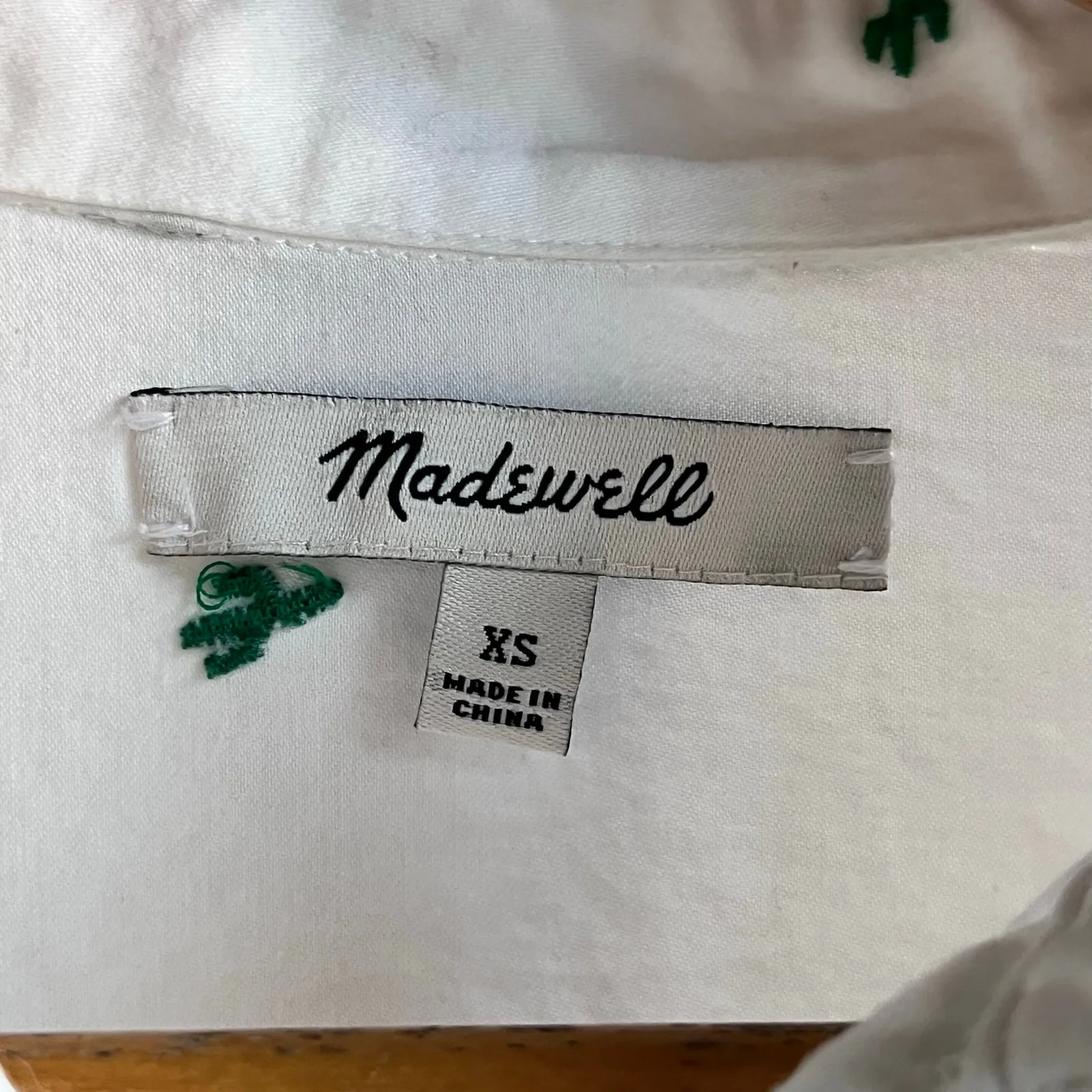 Madewell Women's Embroidered Cactus Courier Shirt 100% Cotton Size XS - Image 8