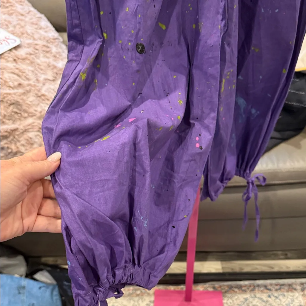 NWT KASHI Purple Splatter Paint Pants size Medium - Image 4