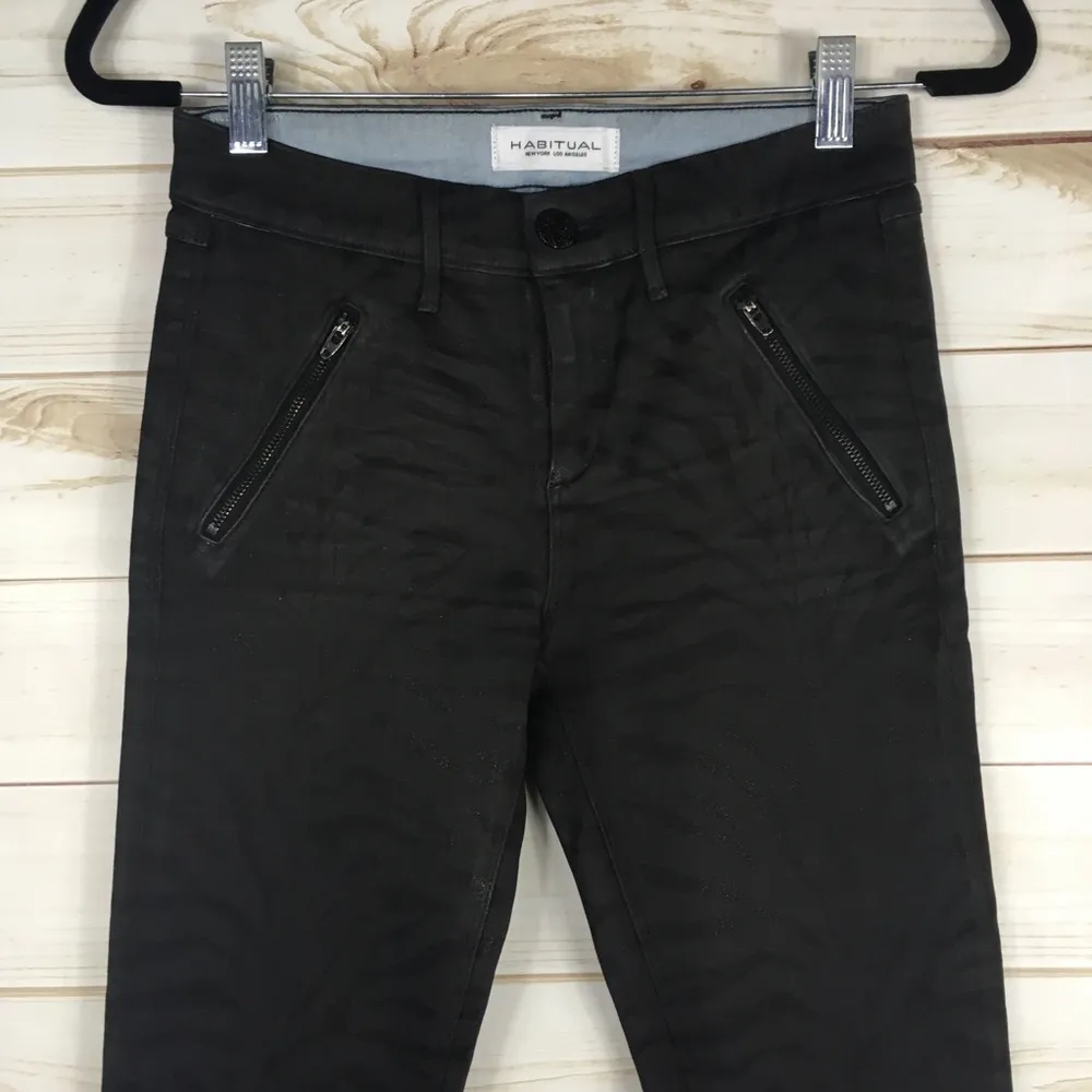 Habitual Tiger Print Wax Coated Skinny Zipper Pant - Image 3