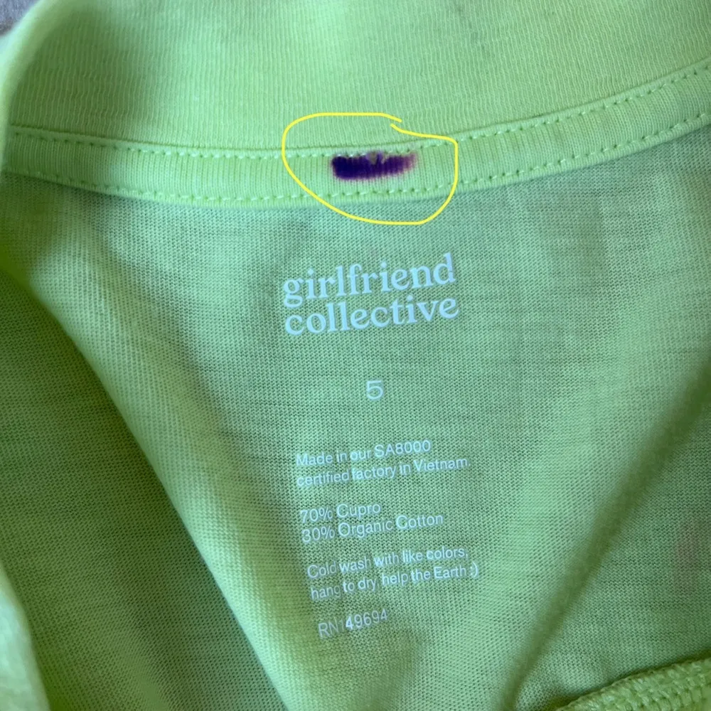 Girlfriend Collective Neon Yellow Crew Neck Tee - Image 7