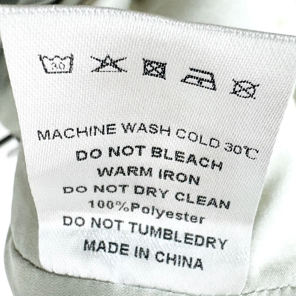 Veiled Collection Annika Shiny Satin Wide Leg Light Pastel Green Pants Size XS - Image 13