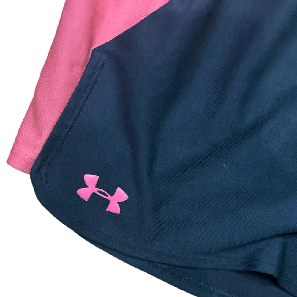 UNDER ARMOUR Women's Black & Coral Play Up 20 Shorts Sz L - Image 6