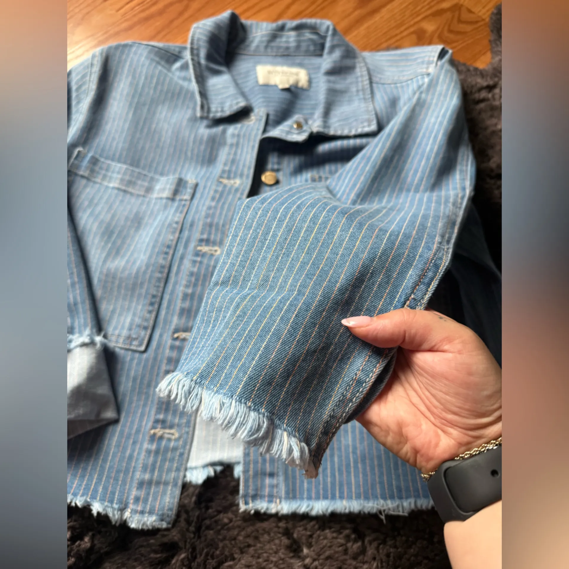Liverpool Blue Striped Jean Jacket - Image 3