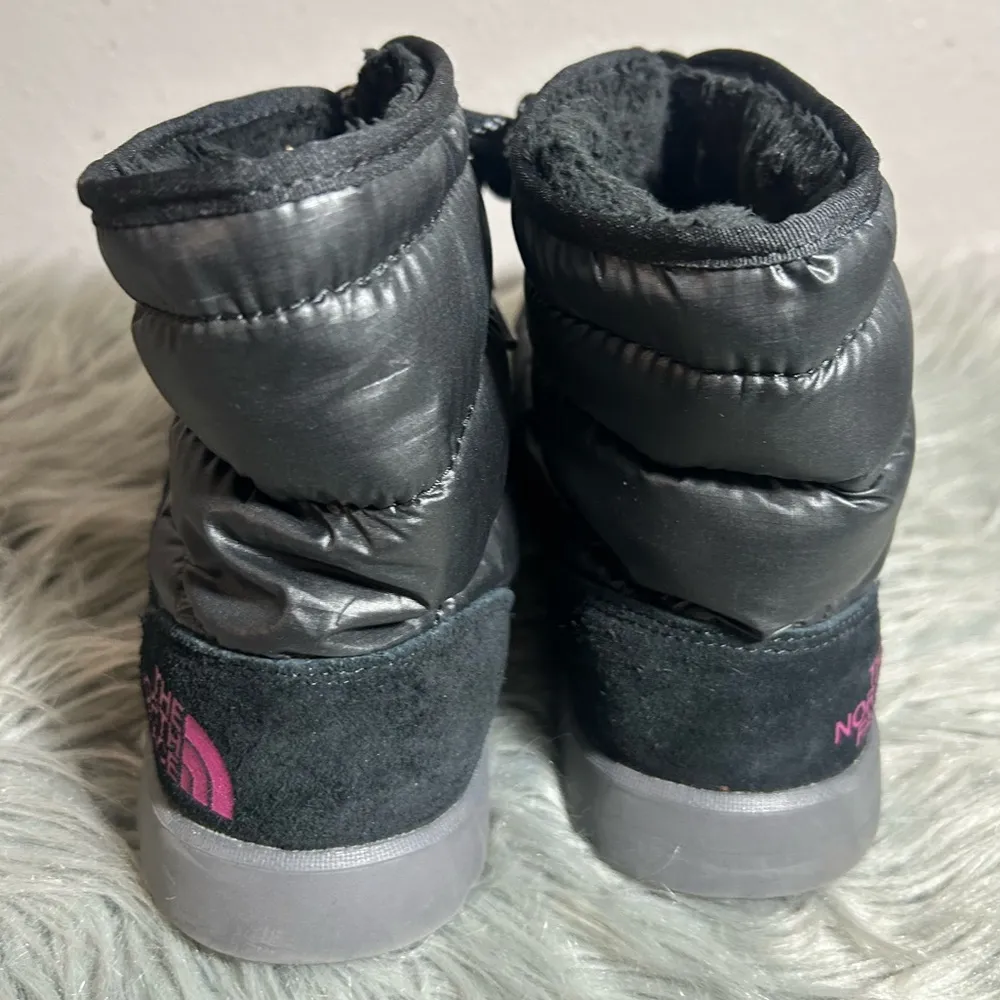 The North Face Thermo Ball Lace Waterproof Black Black Pink Winter Boots Size 9 - Image 4