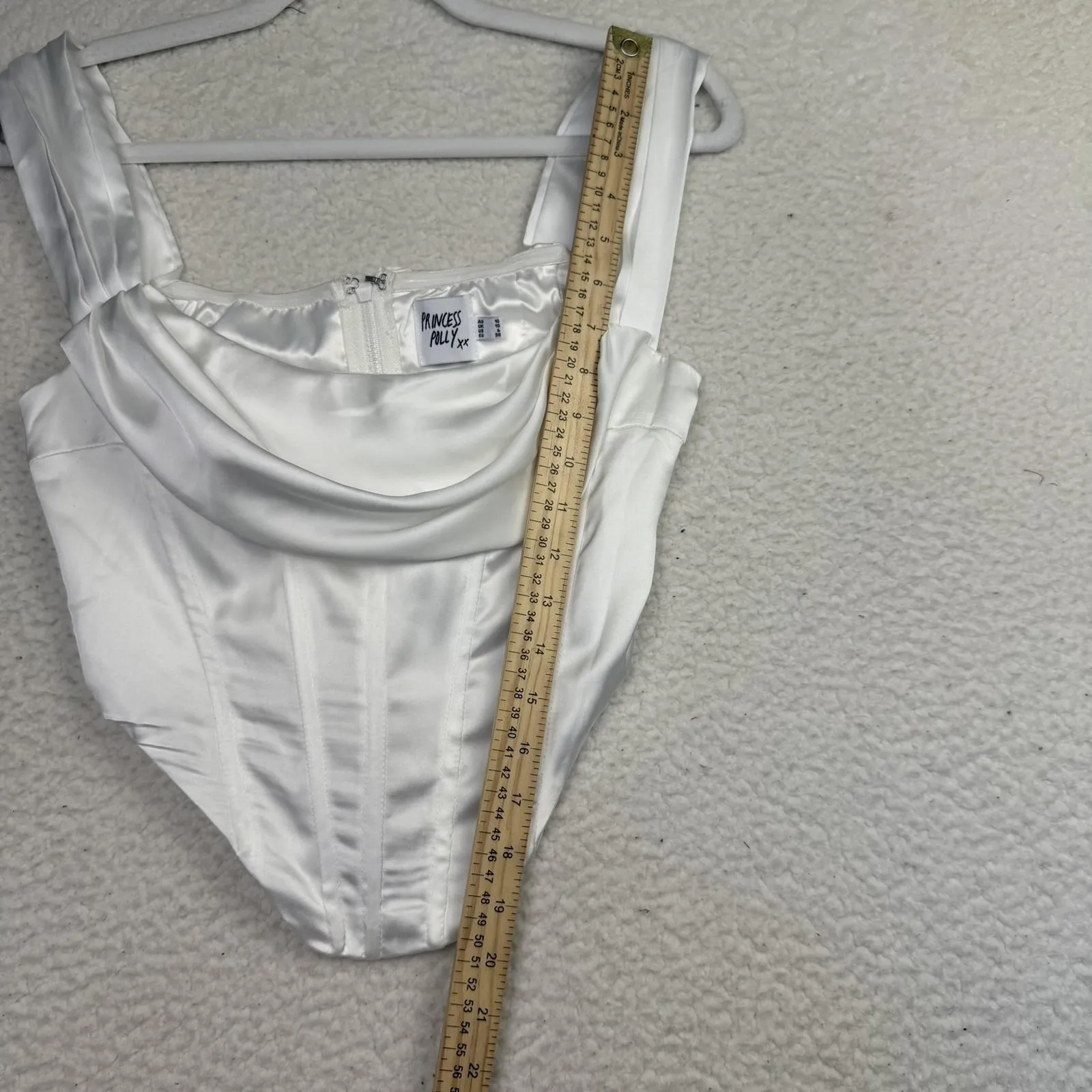 Princess Polly Bodysuit Womens 6 White Satin Cowl Corset Boned Bustier Top Party - Image 6