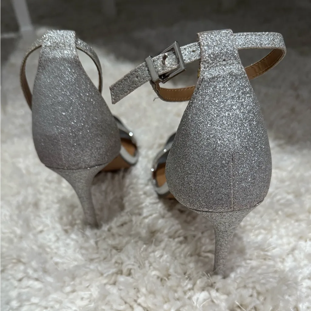 Wild Pair Glittery Silver Heels - Image 2