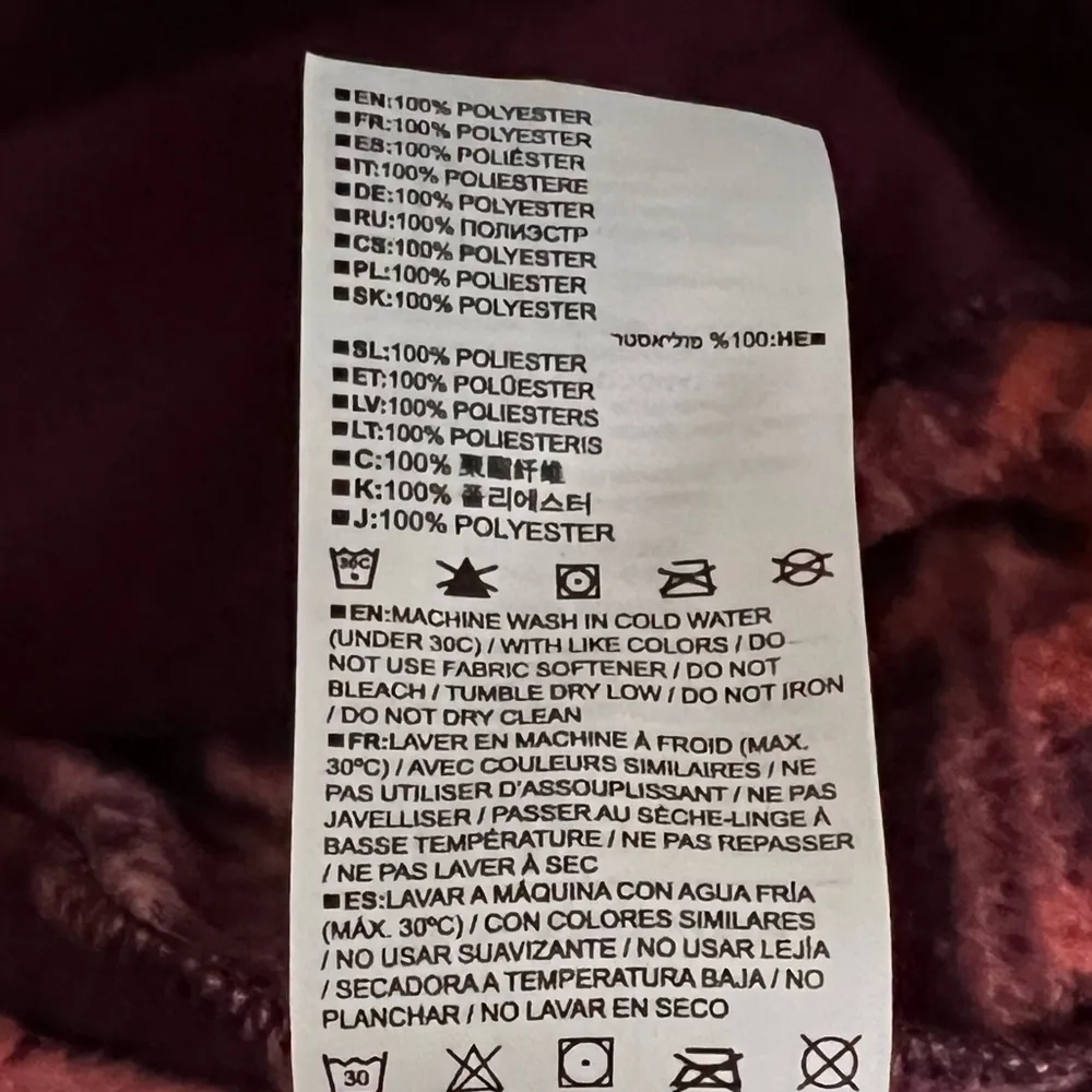 Burton Pink, Red & Purple Patterned Fleece Quarter Button Up Sweatshirt - L - Image 8