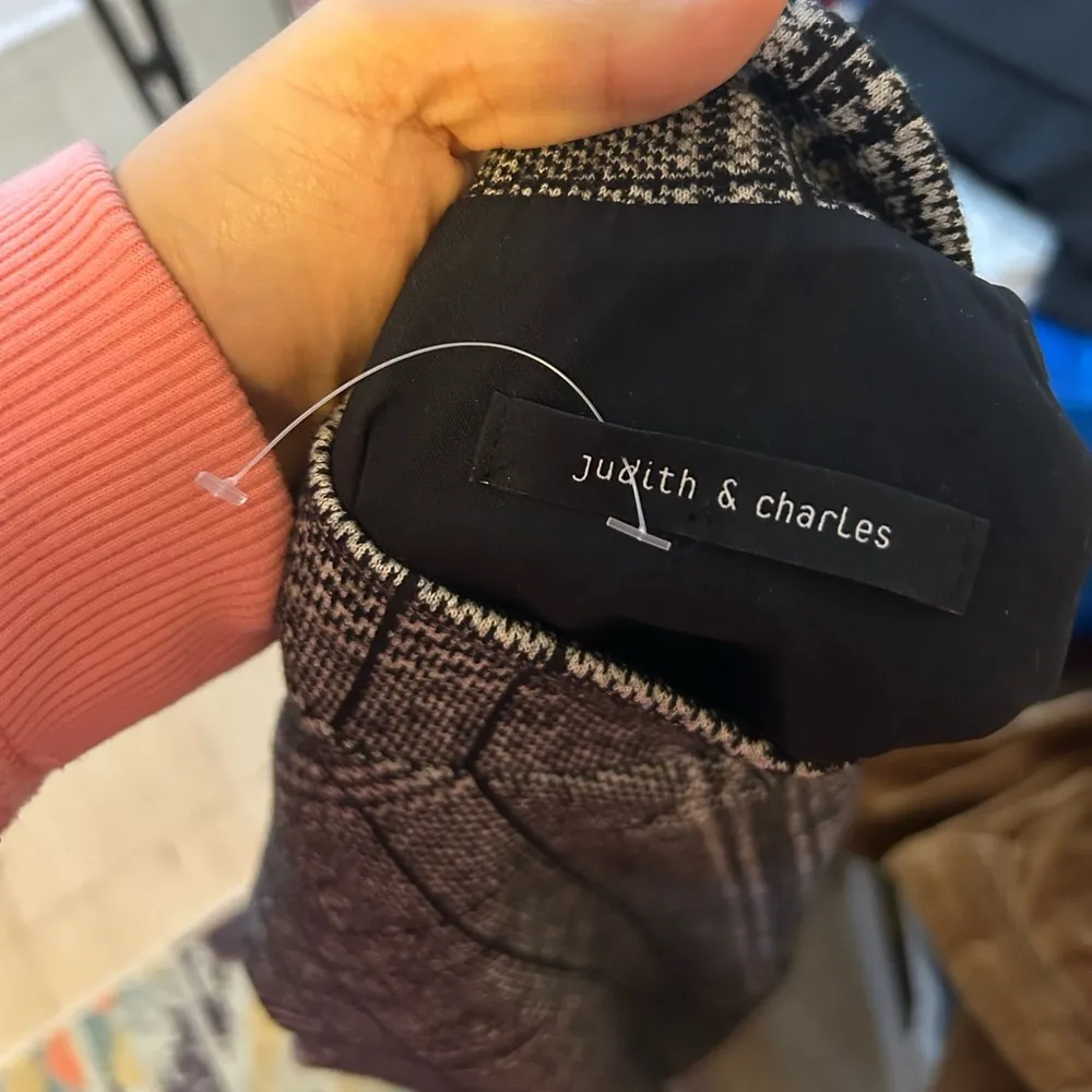 Judith & Charles Plaid Houndstooth Mock Neck Midi Dress Gray Size XS - Image 4