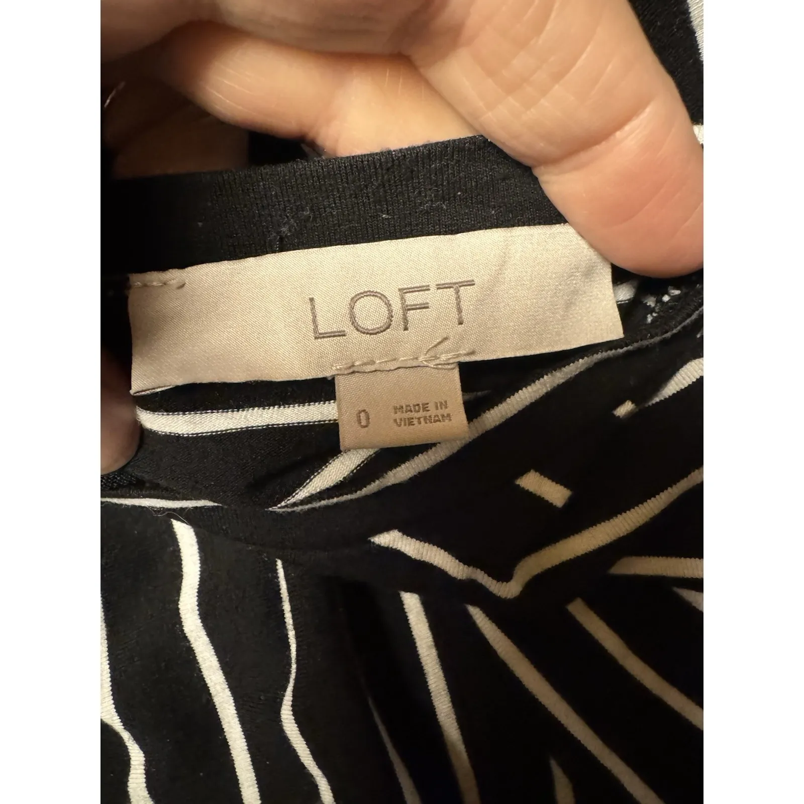 Loft Women's Black White Striped Bell Sleeved Midi Dress Size 0 Rayon Spandex - Image 12