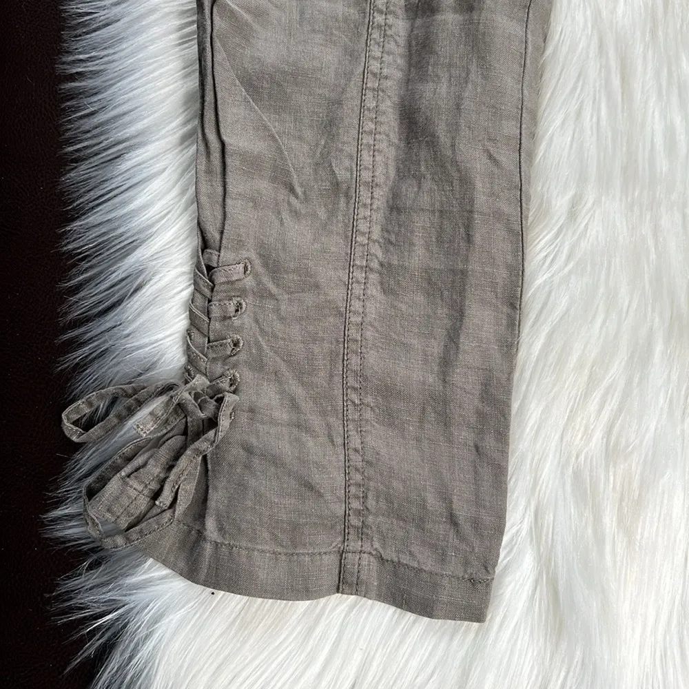 Joie Green Linen Telutci Cargo Pants - Image 3