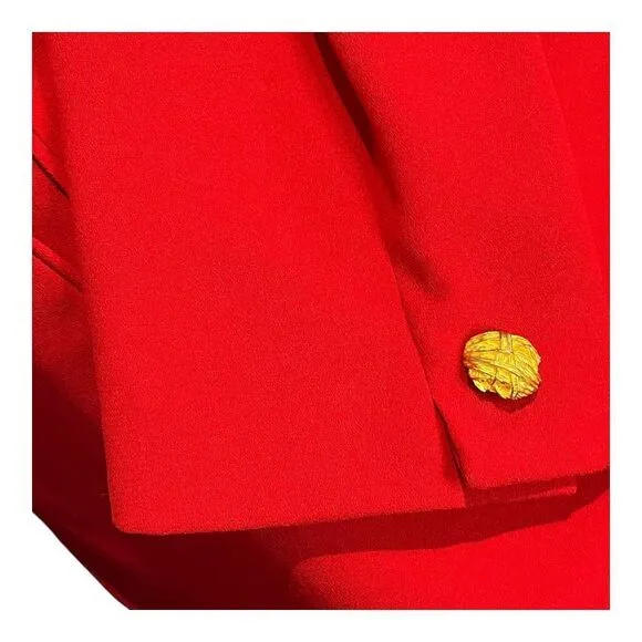 Jennifer Moore Red Blazer Single Button Professional Office Wear Petite Size 14 - Image 8