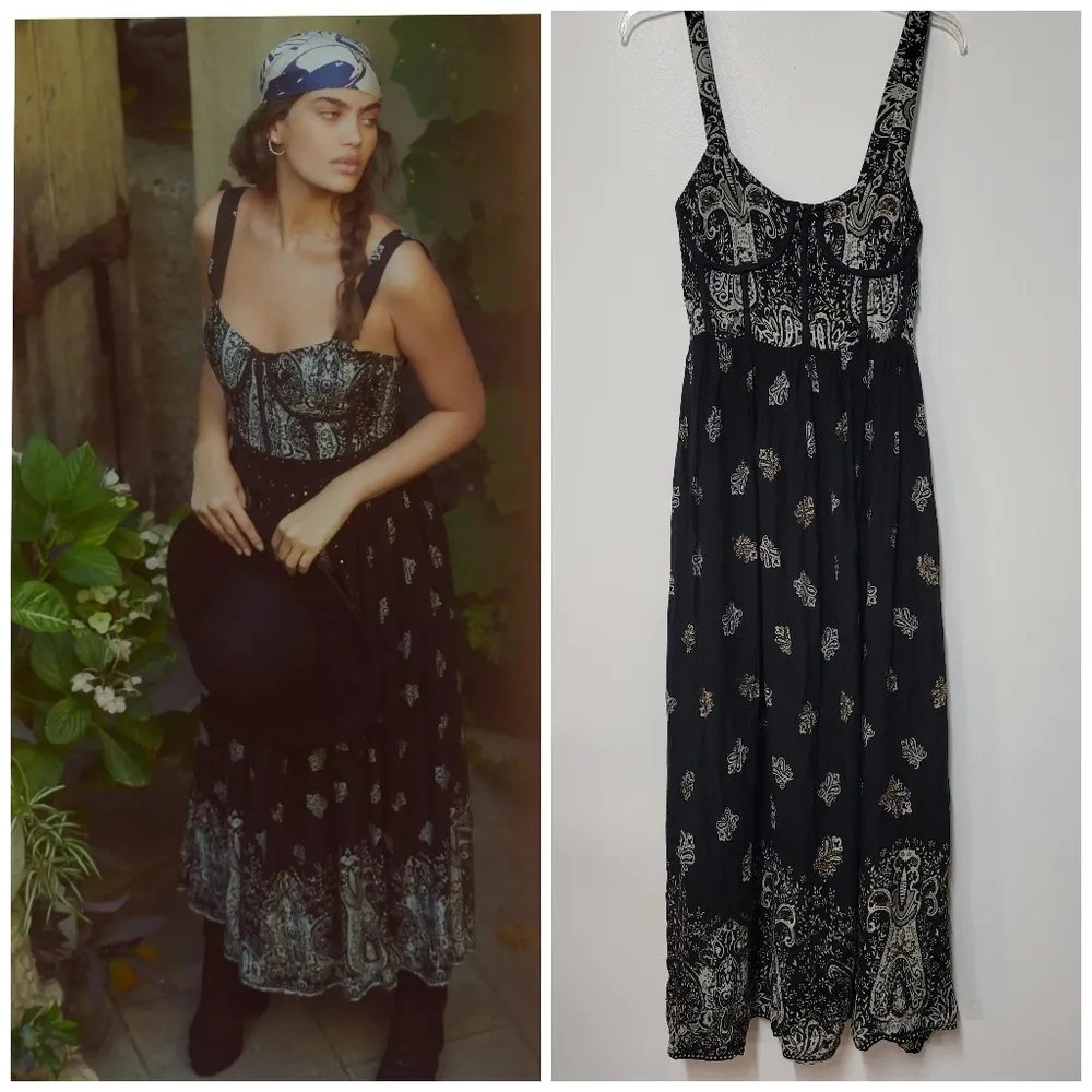 Anthropologie Beaded Floral Midi Dress - Image 5