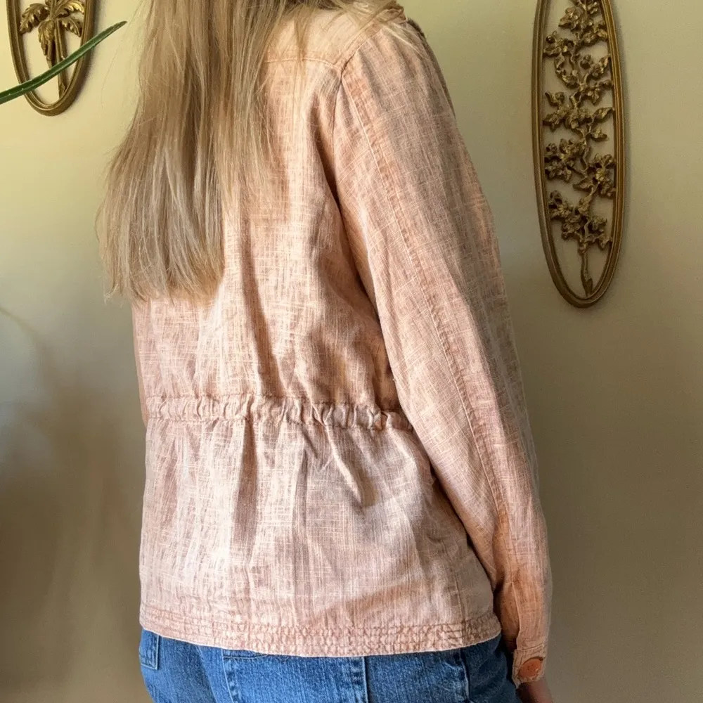 Joujou Linen Blend Lightweight Jacket Orange - Image 4