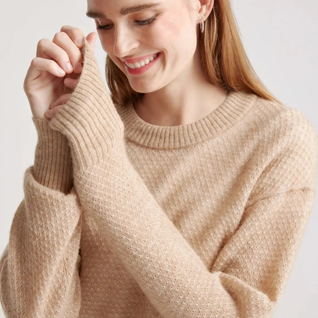 Quince Women's Crew Neck Sweater - Tan - Image 2