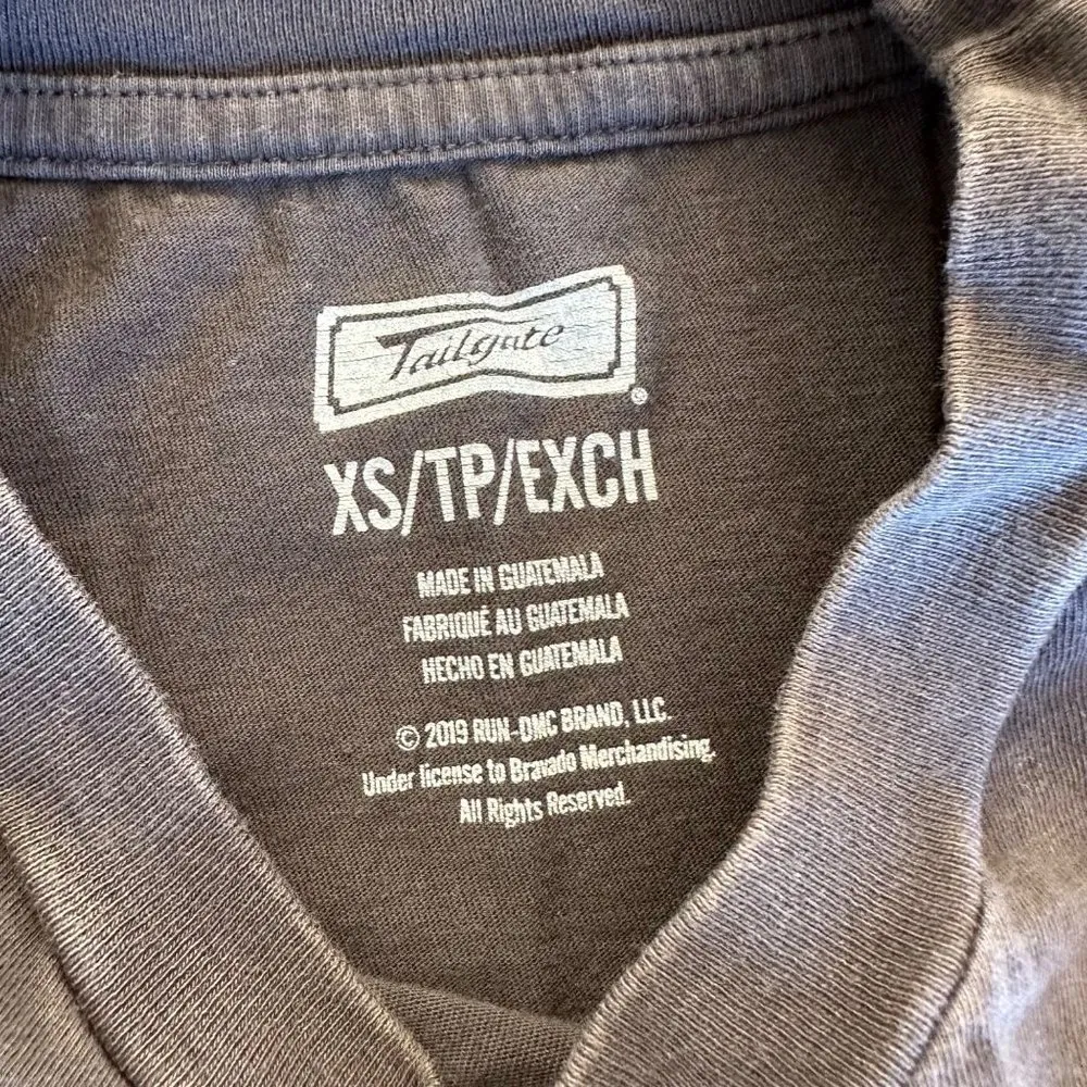 Tailgate - Run DMC Hip Hop Graphic T-shirt in Faded Black - Image 3