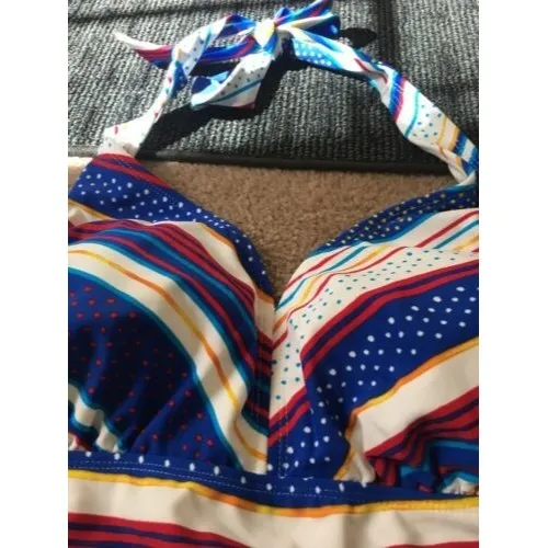 Catalina Women's Plus Tankini Swim Halter Top w/Tie Neck 1 Pc Size 1X (16W) - Image 3