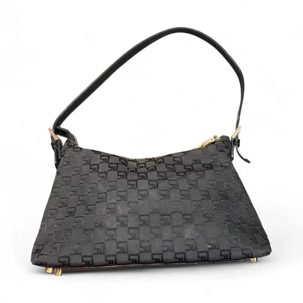 St. John Signature Black Jacquard shoulder bag with adjustable shoulder strap - Image 2