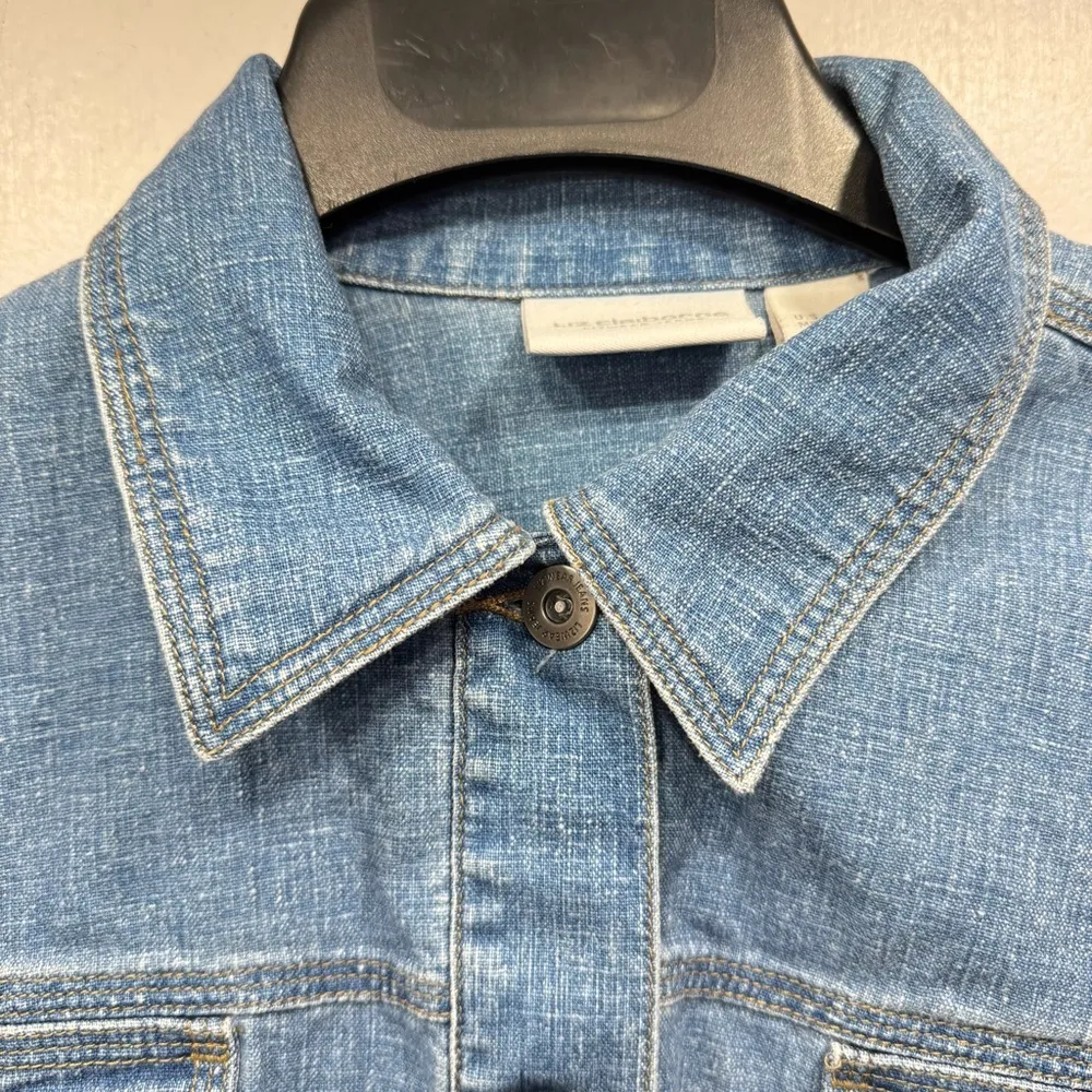 Liz Claiborne Original Lizwear Jeans Classic Denim Jacket Linen Cotton Blend - Image 6