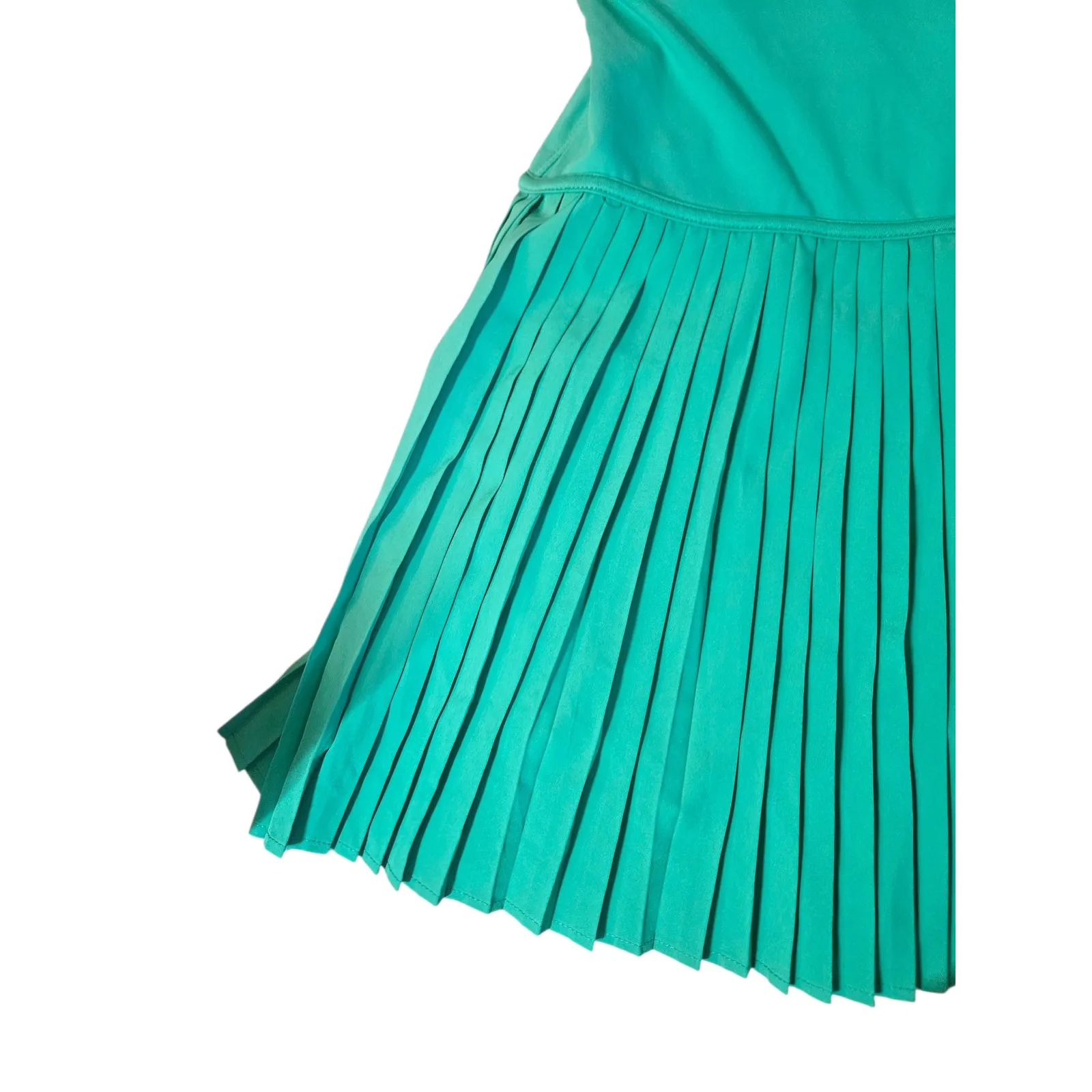 YOGALICIOUS Lux Net Motion Dress Pleated Tennis Athleisure Teal Green Size L - Image 3
