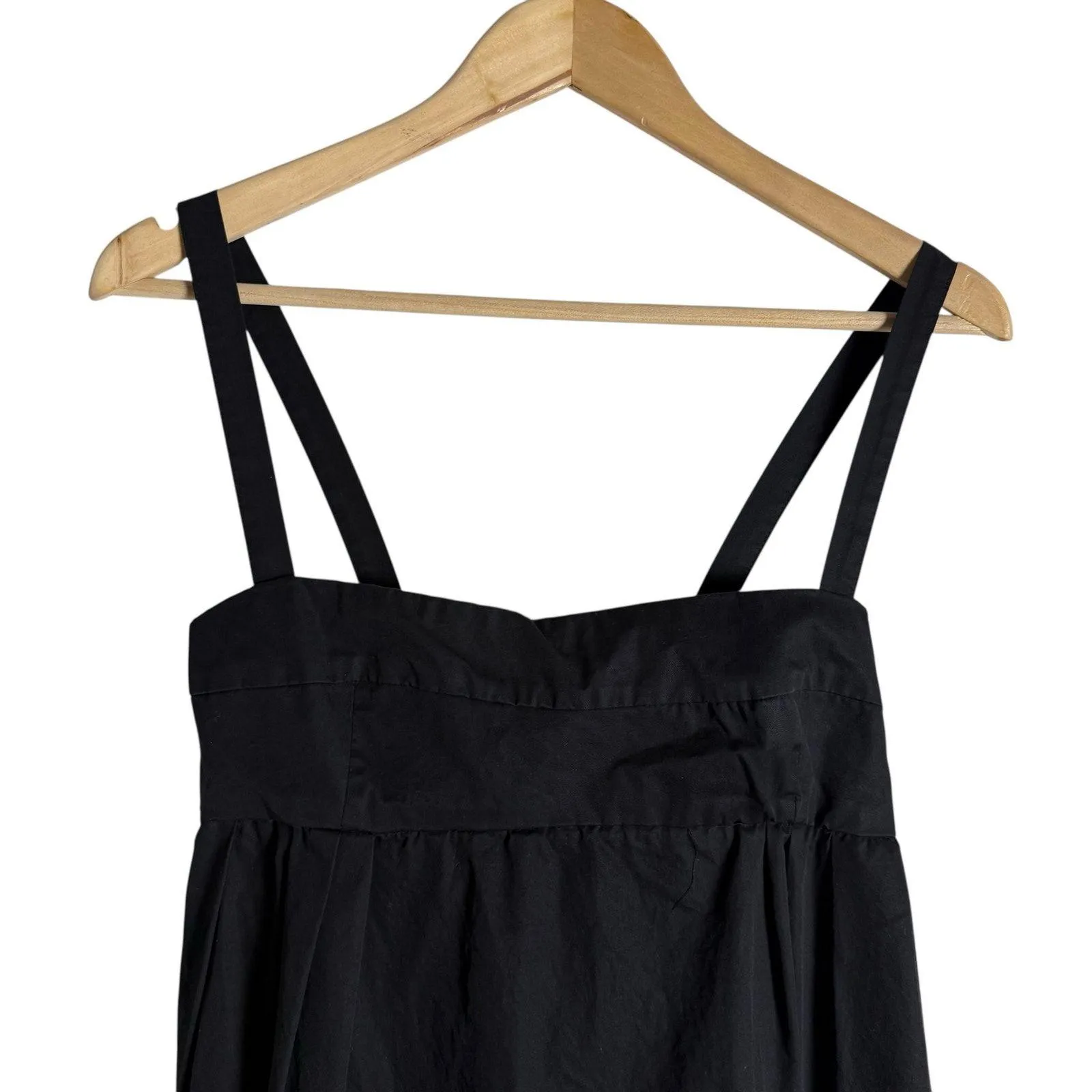 Zara Black Square Neck Empire A-Line Poplin Sleeveless Maxi Dress Size XS - Image 3