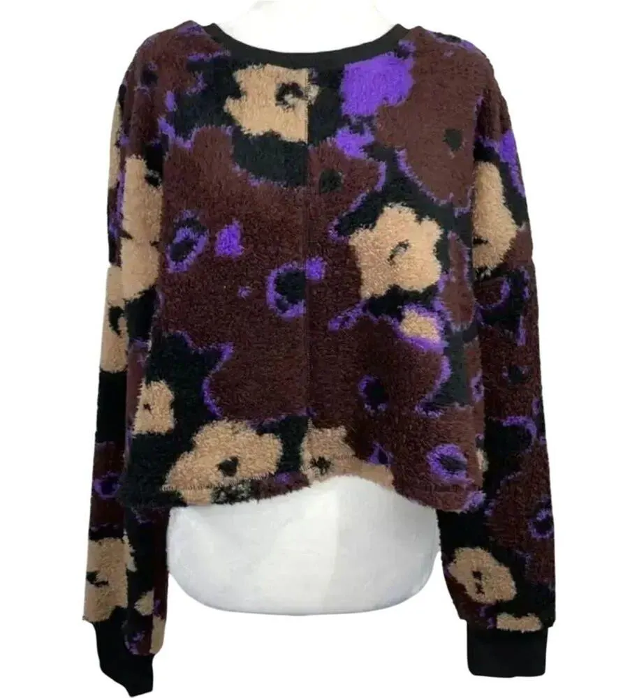 BP High Pile Fleece Long Sleeve Floral Pullover Sweatshirt Size 2X New w/ Tag - Image 4