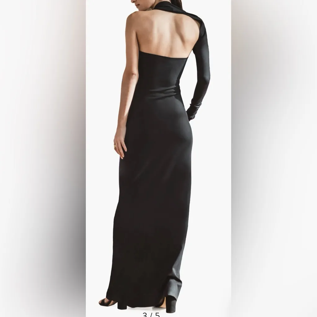NWOT Marcella New York Manhattan One Shoulder Long Sleeve Black Gown Sz XXL - Image 7