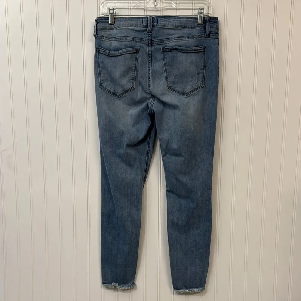 Studio Blue Distressed Raw Hem Skinny Jeans Size 30 - Image 5