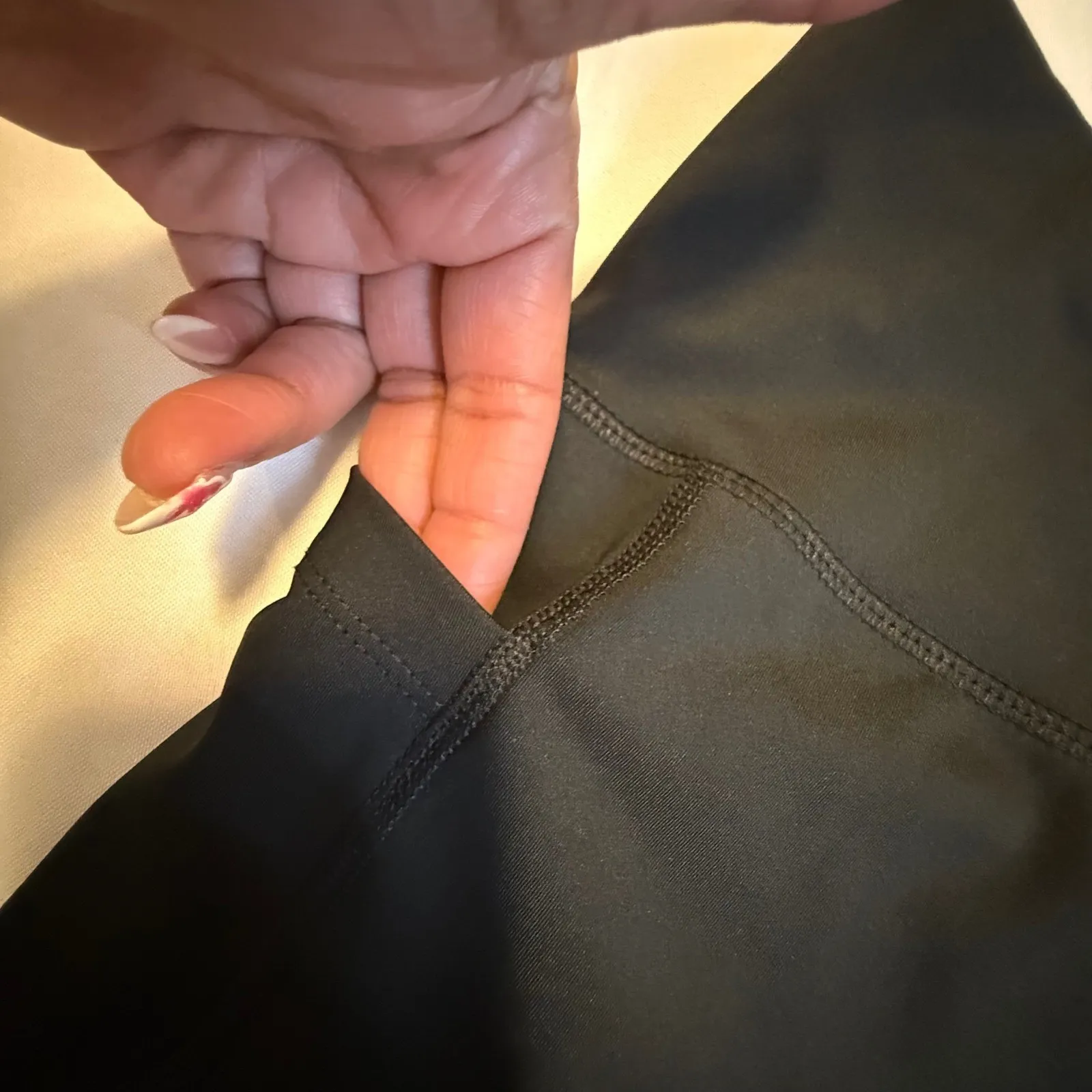 Avia Black Athletic Leggings Cropped Capris‎ Side Pockets Women XL 16/18 Gym # - Image 7