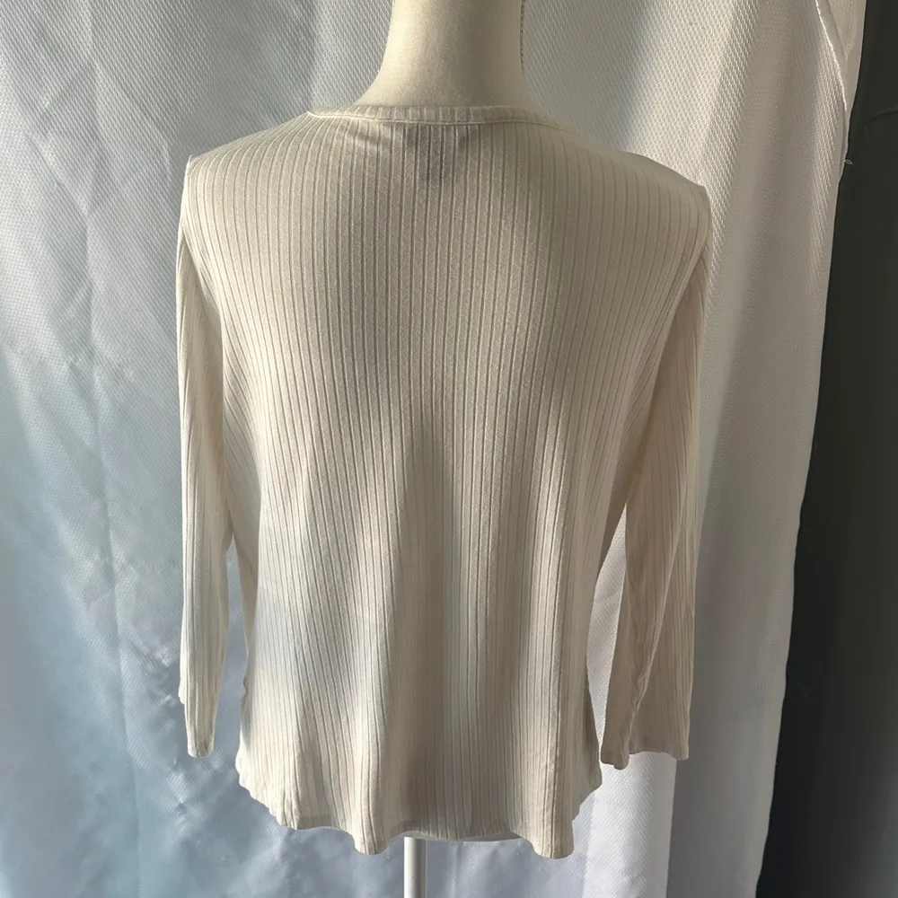Simply Vera Vera Wang Off-White Long Sleeve Tee - Image 5