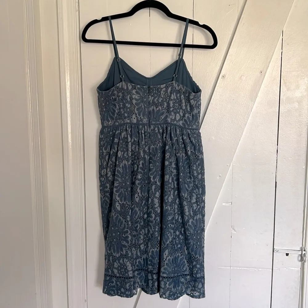 LOFT Ann Taylor Blue Lace Cami Dress Size 0P - Image 6